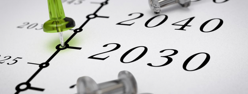 tacks on a calendar indicating future business planning